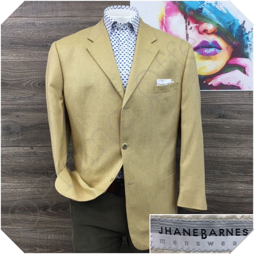 VINTAGE JHANE BARNES Mens Blazer Sport Coat Casual Jacket Size 44R Wool Suit